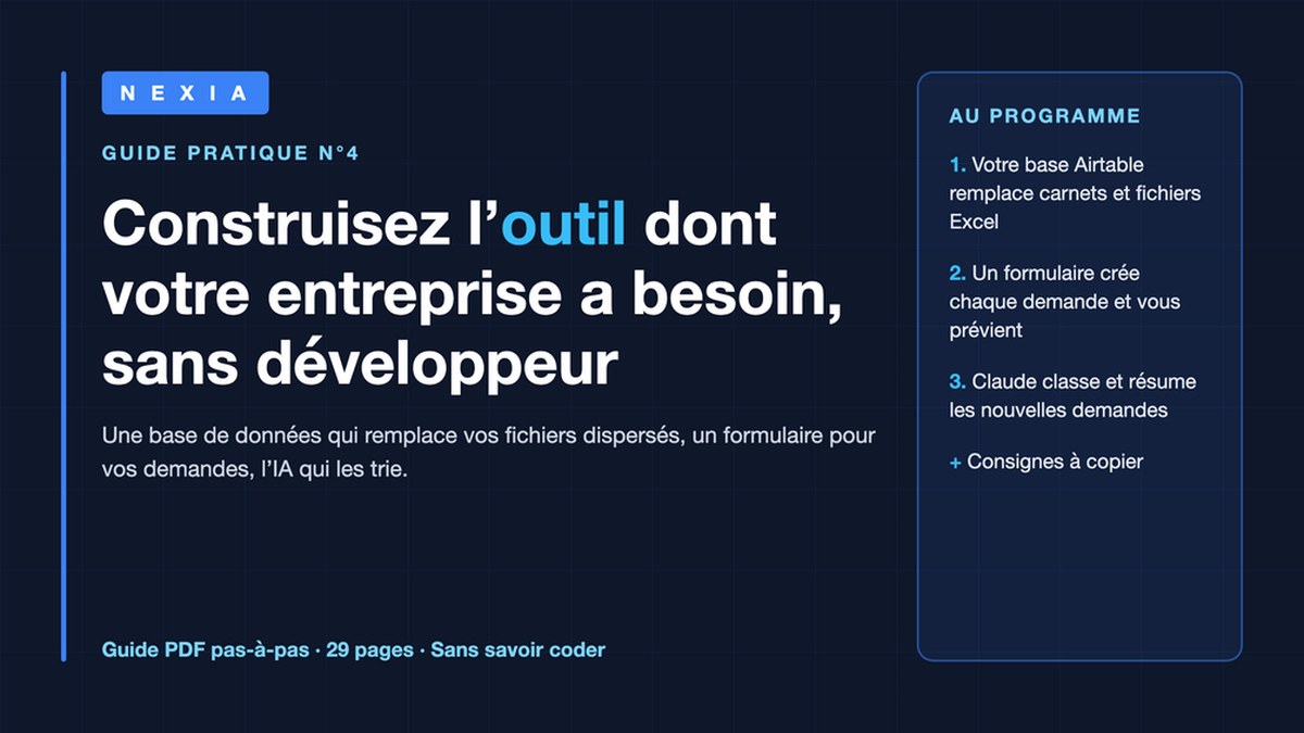 Couverture du guide : Construisez l'outil dont votre entreprise a besoin, sans développeur