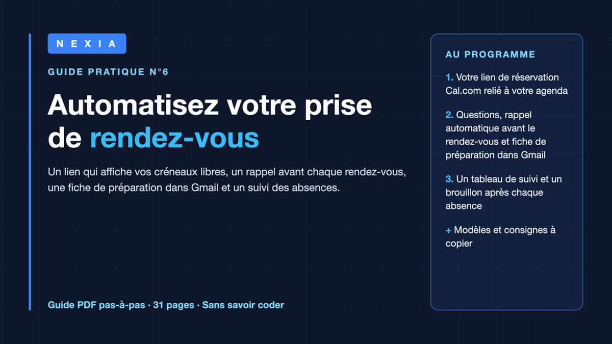 Couverture du guide : Automatisez votre prise de rendez-vous