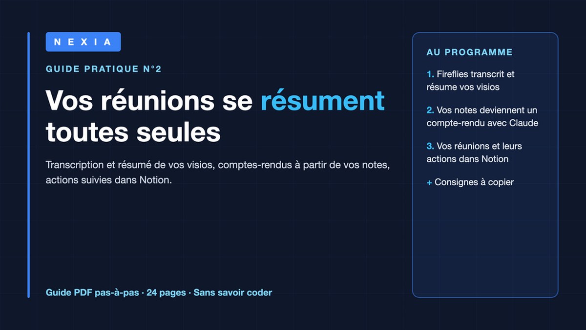 Couverture du guide : Vos réunions se résument toutes seules
