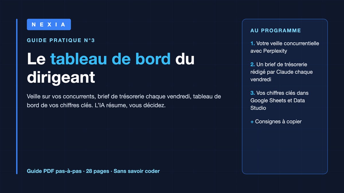 Couverture du guide : Le tableau de bord du dirigeant
